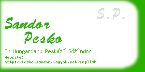 sandor pesko business card